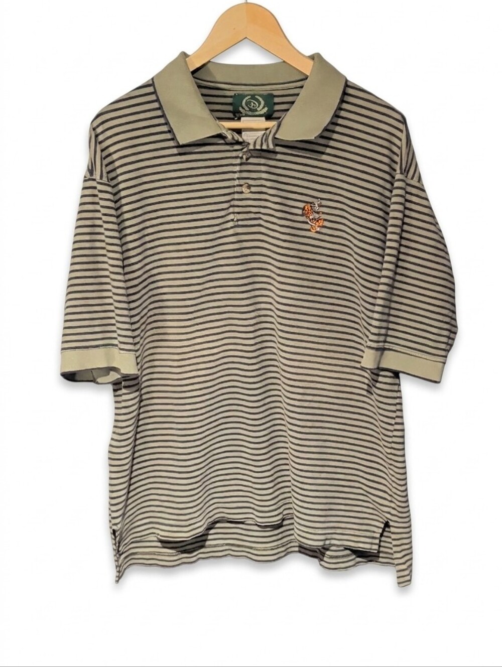 Disney Golf Collection Tigger Striped Polo Shirt Mens 2XL Embroidered